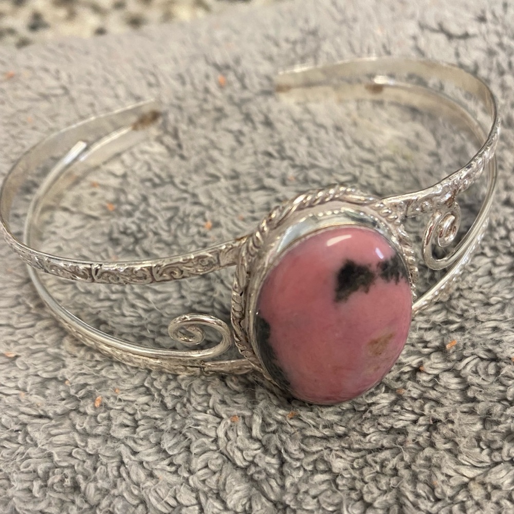 Rhodonite Sterling Silver Cuff - image 2
